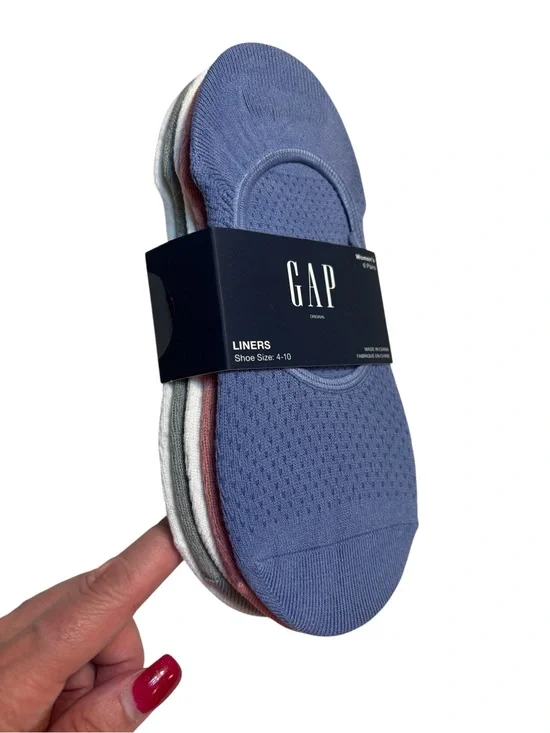 🇺🇸 NEW 5 pairs GAP No-Show Liner Socks Women’s 4-10 Blue, Pink, White & Gray