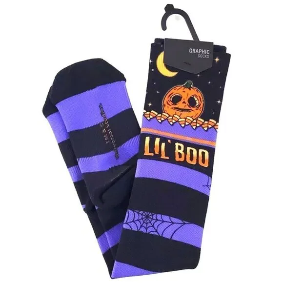 Universal Studios Halloween Lil Boo Knee High Socks Size 7.5-10  NWT