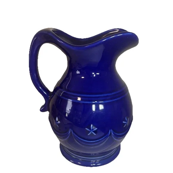 A Special Place Blue Pitcher, Pottery Vase Table Home Decor 7.75