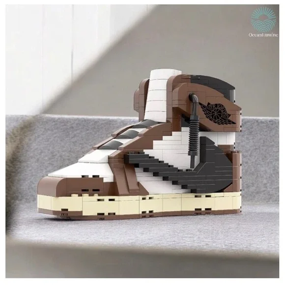 Jordan 1 High Travis Scott Sneaker Building Bricks, Puzzles Blocks Toy
