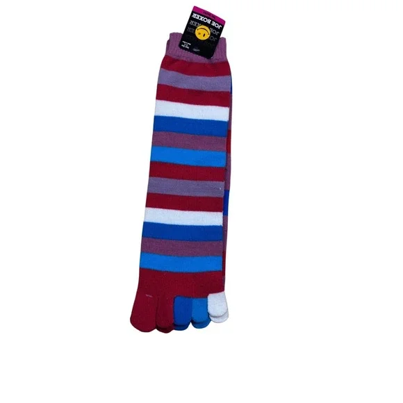 Joe Boxer  Toe Socks Women's Size‎ 9-11 Striped Polka Dot Fun Novelty