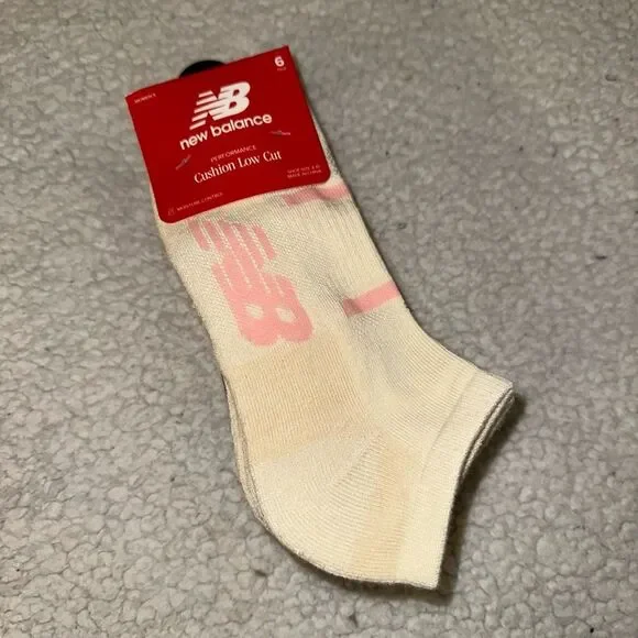 New Balance Low Cut Cushion Socks Neutral Tan Pack of 6 NWT