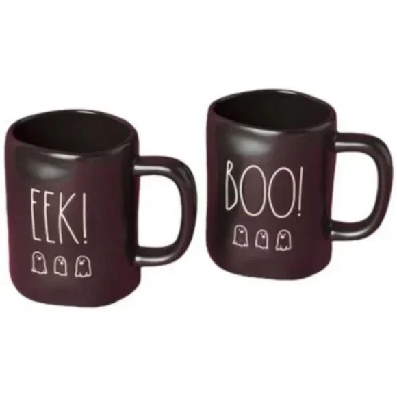 Rae Dunn | 2pk Ceramic Boo And Eek Mug Set Black NWT