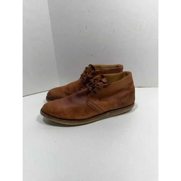 Red Wing 595 Mens Brown Leather Chukka Work Boots Size 12 D Made in USA EH Rated