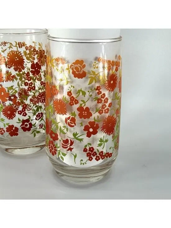 Orange Green Vintage Floral 5