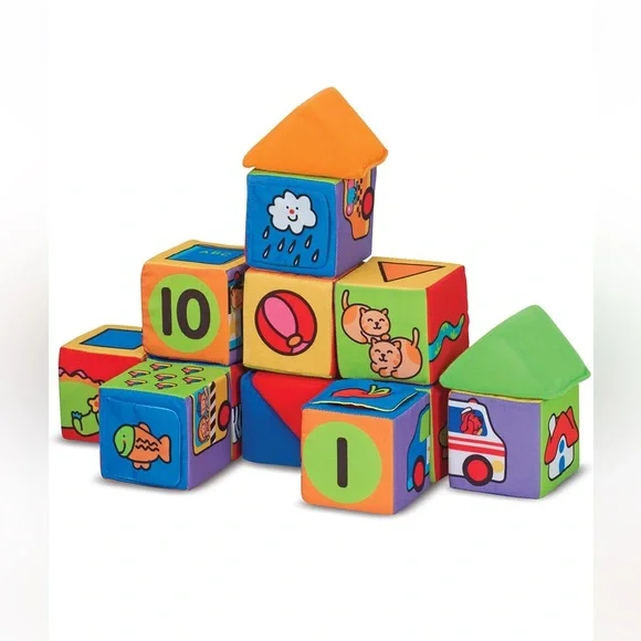 Melissa & Doug K's Kids Match and Build Soft Blocks Set