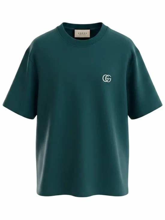 Gucci Orgasmique Cotton Green GG Embroidered Crewneck Tee
