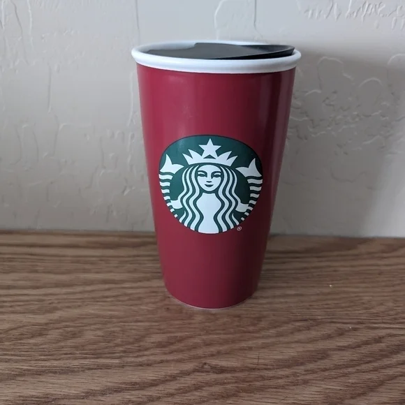 Starbucks Holiday 12 oz Red Ceramic Tumbler