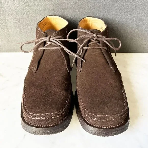 Bally Pontos Chukka Boots Men's Size 7.5 D Brown Suede Leather Gum Sole Italy