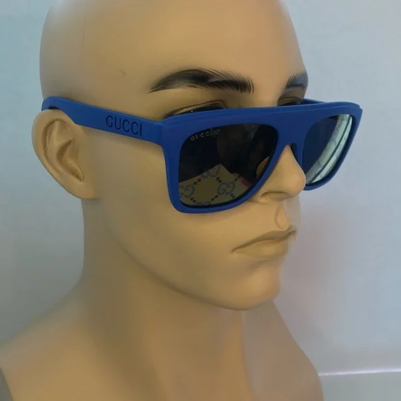 💯 Authentic - NEW Gucci GG1570S - 004 Blue Sunglasses