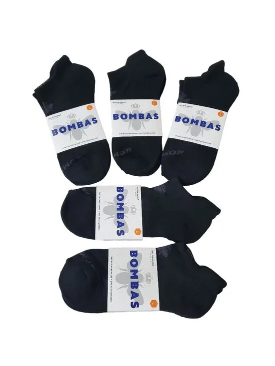 Bombas ankle socks tech ankle 5 pairs women/men sz large honeycomb cushion black