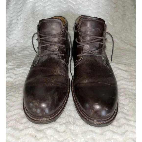 ECCO Chukka Boots Mens Size 11.5 Brown Leather Lace Up Ankle Shock Point Casual