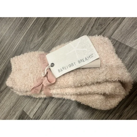 Barefoot Dreams COZYCHIC® HEATHERED SOCKS DUSTY ROSE-WHITE