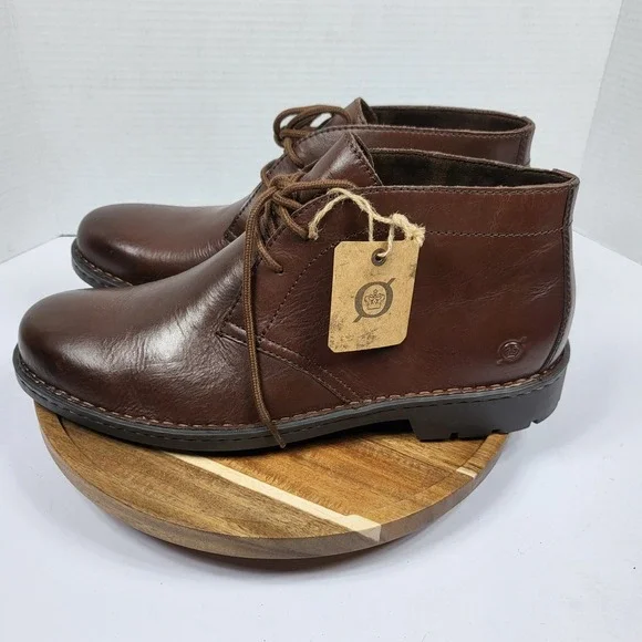 Born Men's Lincoln Brown Leather Handcrafted Chukka Boots Size 11
