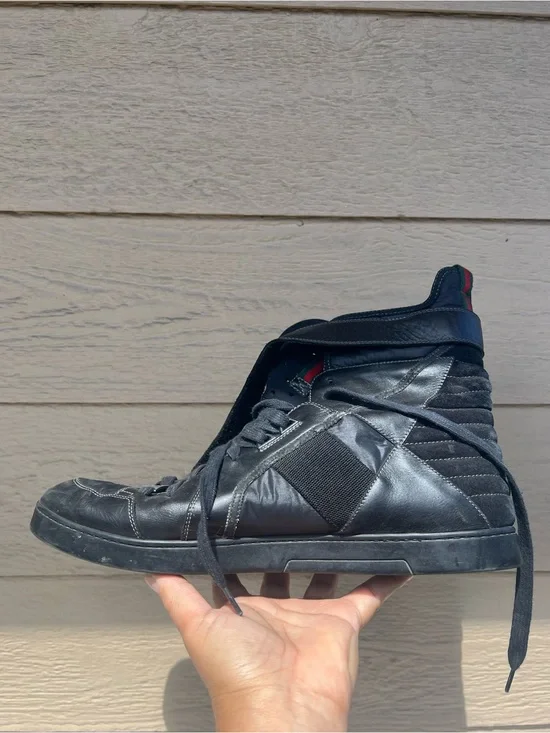 Men's GUCCI  Black High-Top Fashion Sneakers