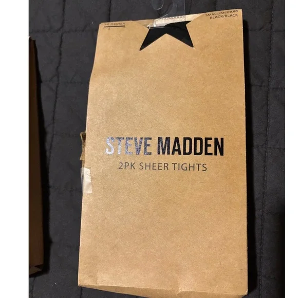 Steve Madden 2 Pack Sheer Tights Black‎ Small Medium 20 Denier Control Top