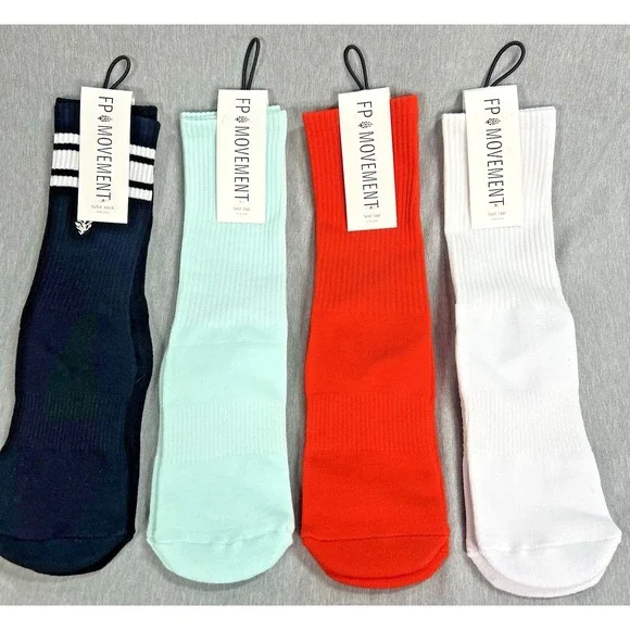 4 pair Free People FP Movement‎ Last Lap Tube Socks Lucky Honey women's NWT $78