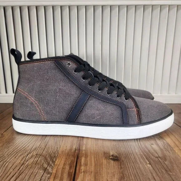Steve Madden Glitch Mens Size 12 Gray Denim Lace Up Chukka Ankle Boots GLIT01M1