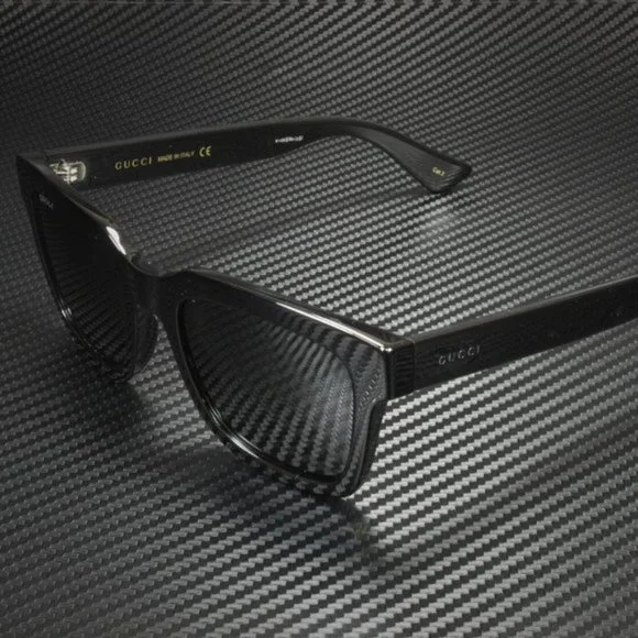 Gucci Black Square-Frame Sunglasses with Dark Lenses