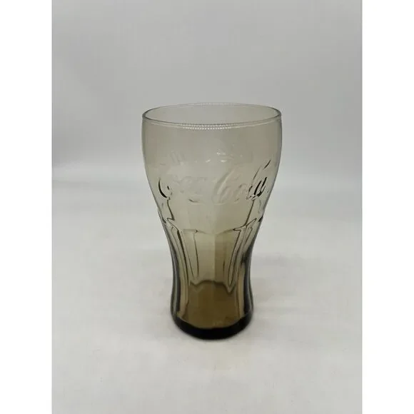 Vintage Coca-Cola Coke Brown Amber‎ Tint Glass Cup Tumbler 6