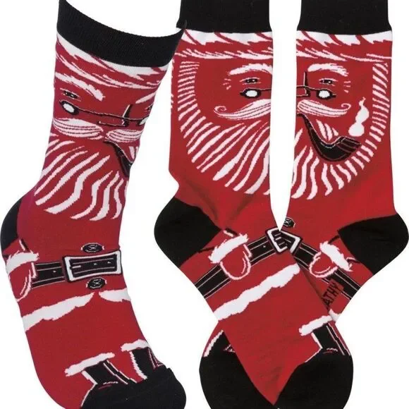 Christmas Socks - Santa Head - New