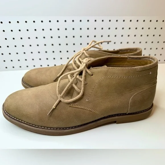 Dexter Comfort Memory Foam Tan Beige Chukka Boots Lace Up Shoes Size 12M Classic