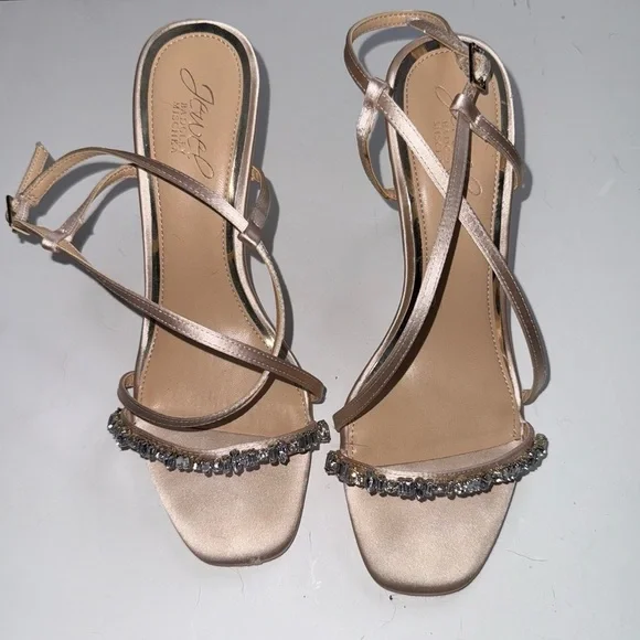 Jewel Badgley Mischka Rhinestone Strap Heel