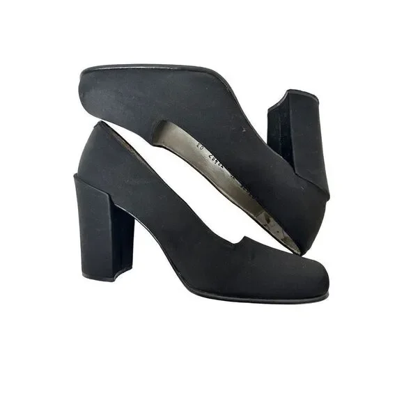 Kenneth Cole New York Y2K 90s ‘s Black Fabric Pumps Excellent Condition