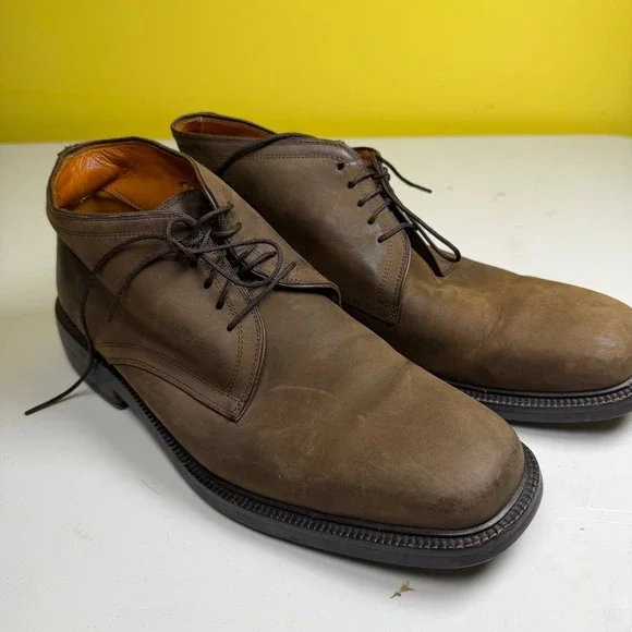 Cole Haan City Mens Brown Nubuck Leather Chukka Boots Square Toe Size 10 M C00
