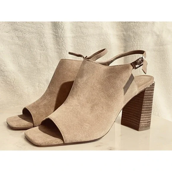 Vince Camuto Women's 8.5 Tan Leather Stiletto Heels Slip‑On Pumps NWOB