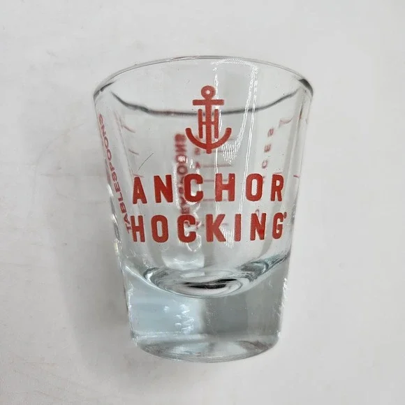 Vintage Anchor Hocking Glass Measuring Shot Glass Jigger 2 oz Barware