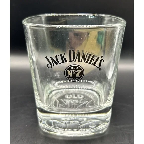 Jack Daniels - Old No. 7 Black logo - Square Glass Vintage Collectors