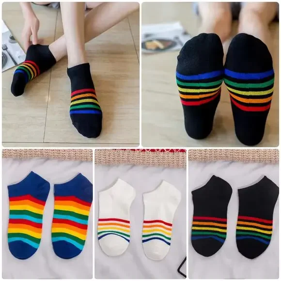Rainbow Pride Ankle Socks Women 3 pair