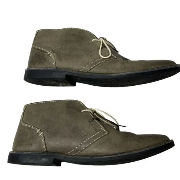 Steve Madden Grey Beckett Leather Lace Up Chukka Ankle Boots. Size 12.