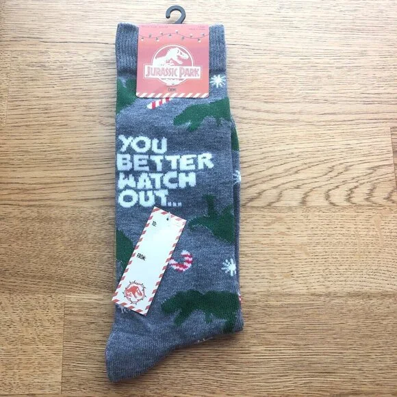 Jurassic Park Christmas Socks Stocking Stuffer NWT