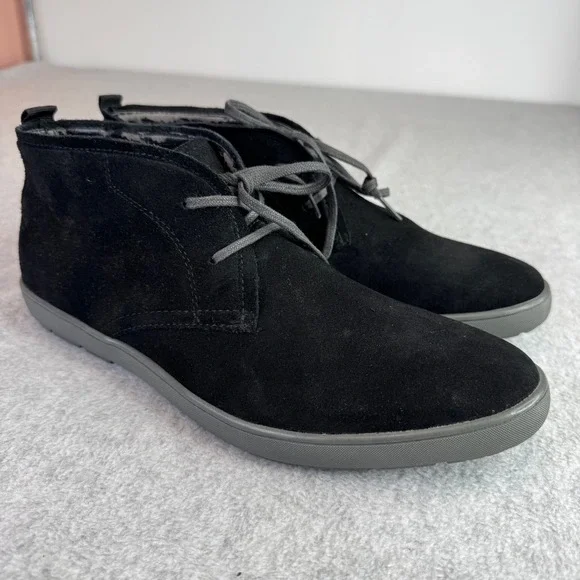 Calvin Klein Nowles Chukka Boots Mens 9 Black Suede Lace Up Sneakers (READ)
