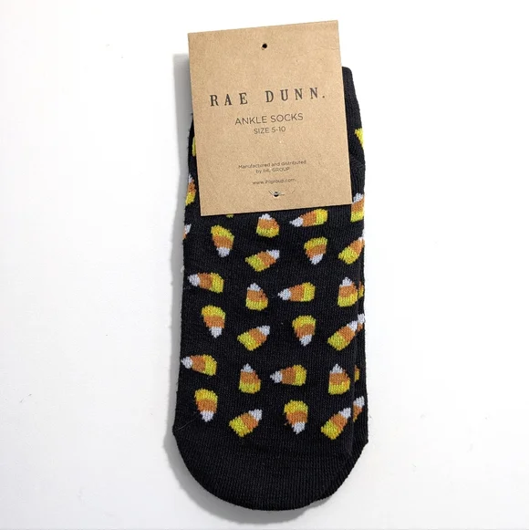 NEW Rae Dunn Candy Corn Socks - Fits Shoe Sizes 5-10 Womens - Fall Halloween