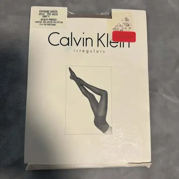Vintage Calvin Klein‎ Extreme Sheer Control Top Pantyhose Sz A