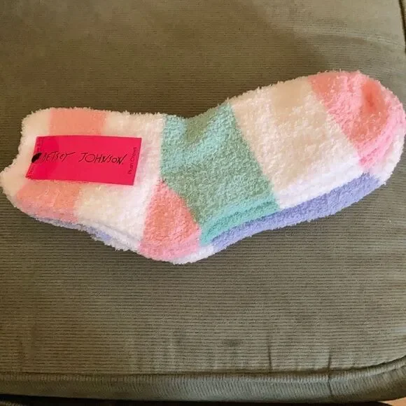 Betsey Johnson Plush Crew Socks 3 pk