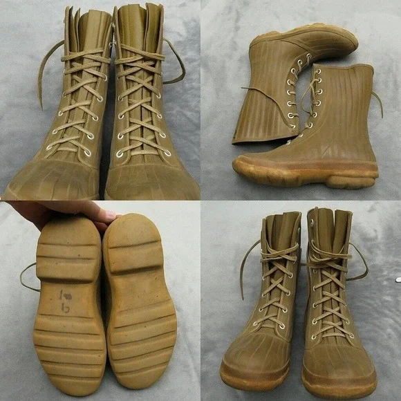 Vintage 1950s Korean War Converse Duck Boots Men 8 Brown Durable Waterproof RARE