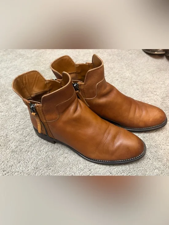 Franco Sarto Men's Cognac Leather Ankle Boots