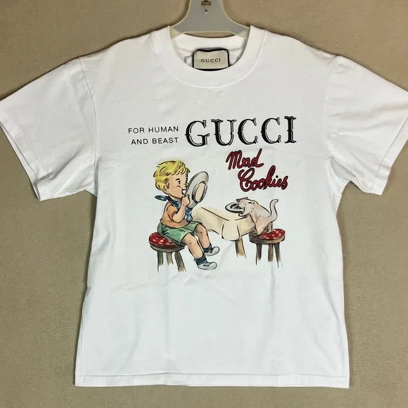 Gucci‎ “Mad Cookies” Designer Graphic Print Short Sleeve T Shirt Unisex sz S