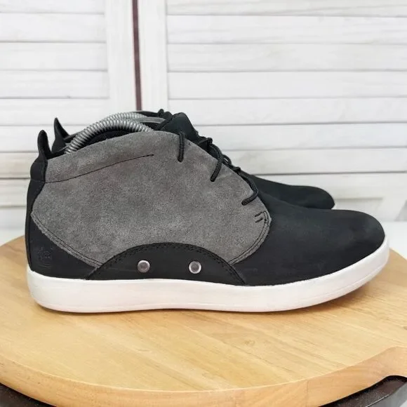 Timberland Suede‎ Leather Lace Up Chukka Boot Colorblock Black Grey 7.5