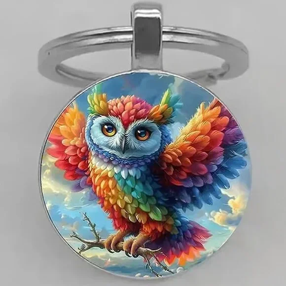 Stainless Steel OWL Keyring Keychain Accessory