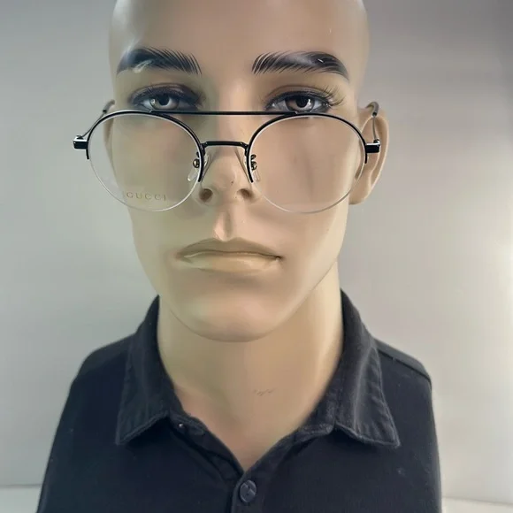 New Gucci GG0682O Oval/Round Eyeglasses – Sleek Metal and Injection Frame Men