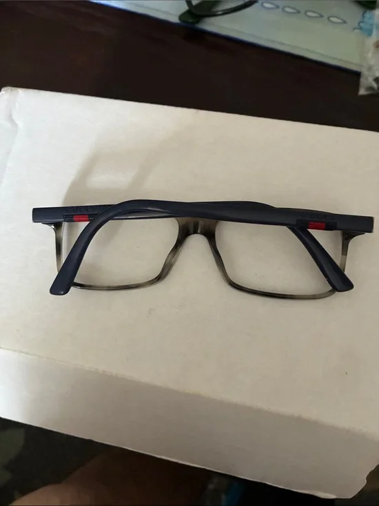 Gucci Navy and Tortoiseshell Rectangular Eyeglass Frames