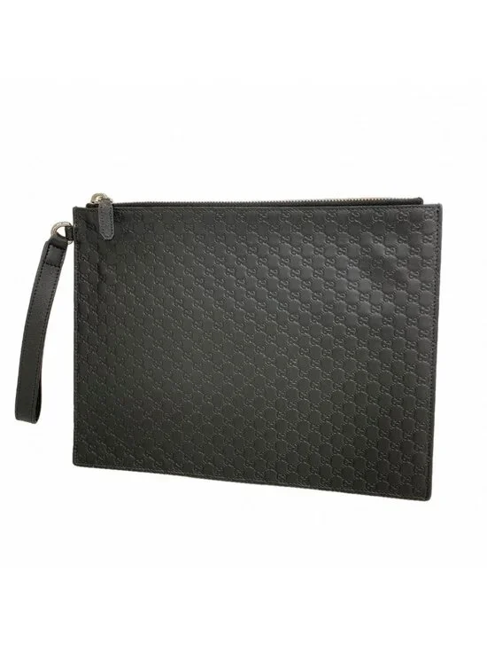 Gucci Clutch Micro Guccissima Leather Black Silver
