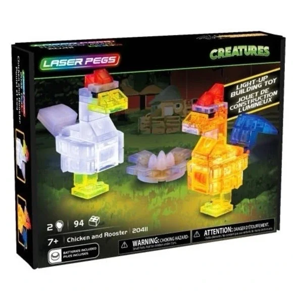 Laser‎ Pegs Creatures Chicken and Rooster 94 Piece Building Set #20411
