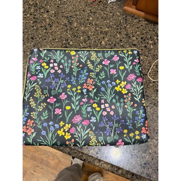 Day Designer Floral Folio Case Black Wildflower Tablet‎ Planner Sleeve Organizer