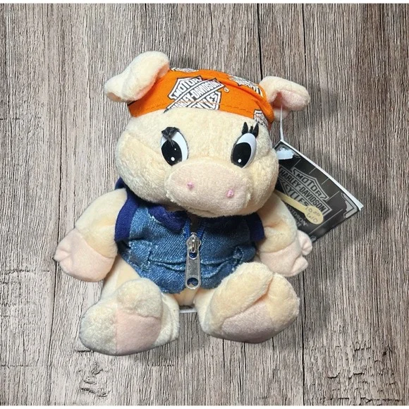 Harley Davidson Bean Bag Plush Biker Pig Punky 1997 NWT